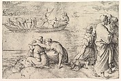 The Miraculous Draught of Fish, Battista Franco  Italian, Engraving