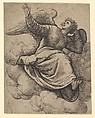 Angel Seated on a Cloud, Battista Franco  Italian, Etching and engraving