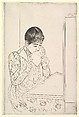 The Letter, Mary Cassatt (American, Pittsburgh, Pennsylvania 1844–1926 Le Mesnil-Théribus, Oise), Drypoint, printed in black ink from one plate; first state of four