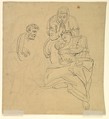 The Holy Family with Saint Anne and Saint John in a classical landscape; verso: The Holy Family with Saint Anne and Saint John, Karl Joseph Aloys Agricola (Austrian, Bad Säckingen 1779–1852 Vienna), Pen and black and brown ink; verso: pen and black ink, over a sketch in graphite
