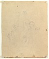 Study for a Bookplate with St. George Rescuing a Maiden from a Dragon, Franz von Bayros (Austrian, Zagreb 1866–1924 Vienna), Pen and black ink, brush and gray and black wash, over black chalk