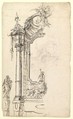 Study for an Altar with a Figure on a Raised Socle at Left; verso: Study for an Altar with a Figure of an Angel or Saint, Joseph Anton Feuchtmayer (German, Linz 1696–1770 Mimmenhausen), Pen and brown ink, graphite