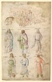 Famous Men and Women from Classical and Biblical Antiquity., Attributed to Barthelemy d'Eyck (Netherlandish, flourished 1444–1469), Pen and brown ink, brush and watercolor of various hues