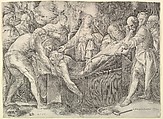 The Entombment, Battista Franco Italian, Engraving, fourth state of four