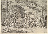 The Wedding of Cupid and Psyche (right panel), Battista Franco Italian, Engraving