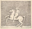 Woman on Rearing Horse, from "Ex Antiquis Cameorum et Gemmae Delineata/ Liber Secundus/et ab Enea Vico Parmen Incis", Anonymous, Italian, 16th century  Italian, Engraving; third state