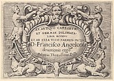 Frontispiece to "Ex Antiquis Cameorum et Gemmae Delineata/ Liber Secundus/et ab Enea Vico Parmen Incis", Anonymous, Italian, 16th century  Italian, Engraving; third state