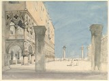 View of the Piazzetta di San Marco in Venice, Wilhelm Gail German, Graphite and watercolor