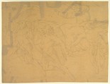 The Vision of Ezekiel, Bonaventura Genelli German, Graphite, on tracing paper