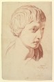 Idealized Head Looking Right, copied after the Antique, Johann Evangelist Kastner  Austrian, Red chalk