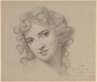 Portrait of Emma Hamilton, Angelica Kauffmann (Swiss, Chur 1741–1807 Rome), Black and white chalk, on gray prepared paper
