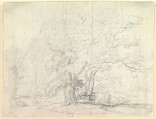 Study of Oak Trees (recto), Carl Wilhelm Kolbe (German, Berlin 1759–1835 Dresden), Black chalk
