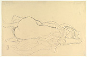 Reclining Nude with Drapery, Back View, Gustav Klimt Austrian, Graphite