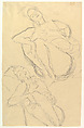 Two Studies for a Crouching Woman, Gustav Klimt (Austrian, Baumgarten 1862–1918 Vienna), Graphite