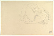 Reclining Nude with Drapery, Gustav Klimt (Austrian, Baumgarten 1862–1918 Vienna), Graphite