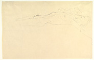 Reclining Nude with Outstretched Left Arm, Gustav Klimt Austrian, Graphite