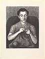 Knitting, Harold Anchel American, Lithograph
