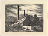 Gas House, Harold Anchel American, Lithograph
