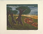 Connecticut Landscape, Abe Ajay American, Color linocut