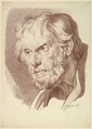 Head of Bearded Old Man, Jakob Matthias Schmutzer  Austrian, Reddish-brown chalk