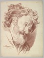 Profile of a Bearded Old Man Looking Right, Jakob Matthias Schmutzer  Austrian, Red chalk