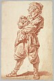 Standing Man, Jakob Matthias Schmutzer  Austrian, Red chalk wash