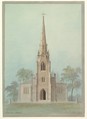 Church of the Holy Apostles, New York City, Alexander Jackson Davis American, Watercolor, ink and graphite on paper