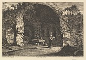 La Caffarella (ou Grotte d'Egerie), Jean Morin  French, Etching, third state