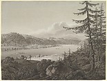 View of Bad Schandau at the River Elbe with the Winterberg, Adrian Zingg Swiss, Pen and black ink, brush and gray wash