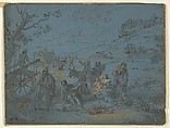 Summer, Anonymous, German, 18th century (?) German, Pen and bistre washed with India ink and orange gouache