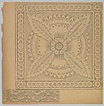 Design for Ornamented Tile, Carl Faber, Stuttgart  German, Pen and black ink with wash, and graphite underdrawing