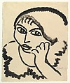 Head of a Woman (Konstantinowka), Alexej von Jawlensky Russian, Black brush and ink