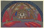 Stage Design for Boris Godounov for the Opéra Russe de Paris on its South American Tour, 1929–30, Pavel Petrovic Froman Russian, Gouache and metallic paints over graphite