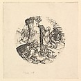 Christ on the Mount of Olives (reverse copy in roundel), Martin Schongauer German, Engraving