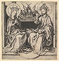 The Enthronement of the Virgin, Martin Schongauer German, Engraving