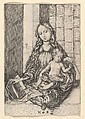 The Madonna and Child with the Parrot, Martin Schongauer (German, Colmar ca. 1435/50–1491 Breisach), Engraving; second state