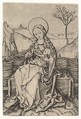 Virgin and Child on a Grassy Bench, Martin Schongauer  German, Engraving