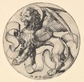 The Lion of Saint Mark, Martin Schongauer German, Engraving