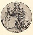 Wild Woman Holding a Shield with a Lion's Head, Martin Schongauer (German, Colmar ca. 1435/50–1491 Breisach), Engraving