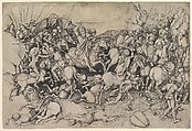 St. James the Major at the Battle of Clavigo, Martin Schongauer  German, Engraving; first state