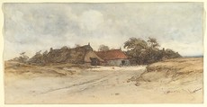 Farmhouses, Johannes Bosboom Dutch, Watercolor