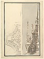 Half Ground Plan, Half elevation for a Catafalque for a Duchess de Berri, Giuseppe Galli Bibiena  Italian, Pen, brown ink and gray wash