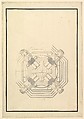 Ground Plan for a Catafalque for a Duke of Wolfenbüttel-Brunswich, probably Anton Ulrich (d. 1714), Giuseppe Galli Bibiena  Italian, Pen, brown ink and gray wash