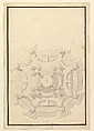 Ground Plan of a Catafalque for Francis Lewis of Newburg, Archshop of Mainz (died Breslau 1732), Giuseppe Galli Bibiena  Italian, Pen, brown ink and gray wash over pencil
