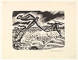 The Race, Lou Barlow  American, Wood engraving