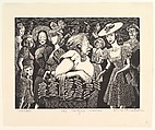 The Pretzel Woman, Lou Barlow  American, Wood engraving