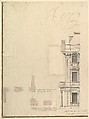 Views of a Theater (Bayreuth): Profile View of Facade and Half of the Plan, Giuseppe Galli Bibiena Italian, Pen, brown ink, and gray wash; the plan with rose wash