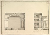 Elevation of Proscenium and Lateral View, Giuseppe Galli Bibiena Italian, Pen, gray ink and wash over graphite