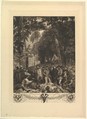 Un Déterrage de Blaireau, Félix Bracquemond French, Etching; third state of three