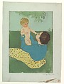 Under the Horse Chestnut Tree, Mary Cassatt (American, Pittsburgh, Pennsylvania 1844–1926 Le Mesnil-Théribus, Oise), Drypoint and aquatint, printed in color from three plates; third state of three